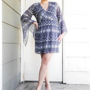 Pink Owl | Kimono Sleeved Floral Mini Dress